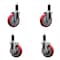 Service Caster 5'' Red Poly Wheel Swivel 1-1/4'' Expanding Stem Caster Set 2 Brakes, 4PK SCC-EX20S514-PPUB-RED-2-TLB-2-114 - alternate 1